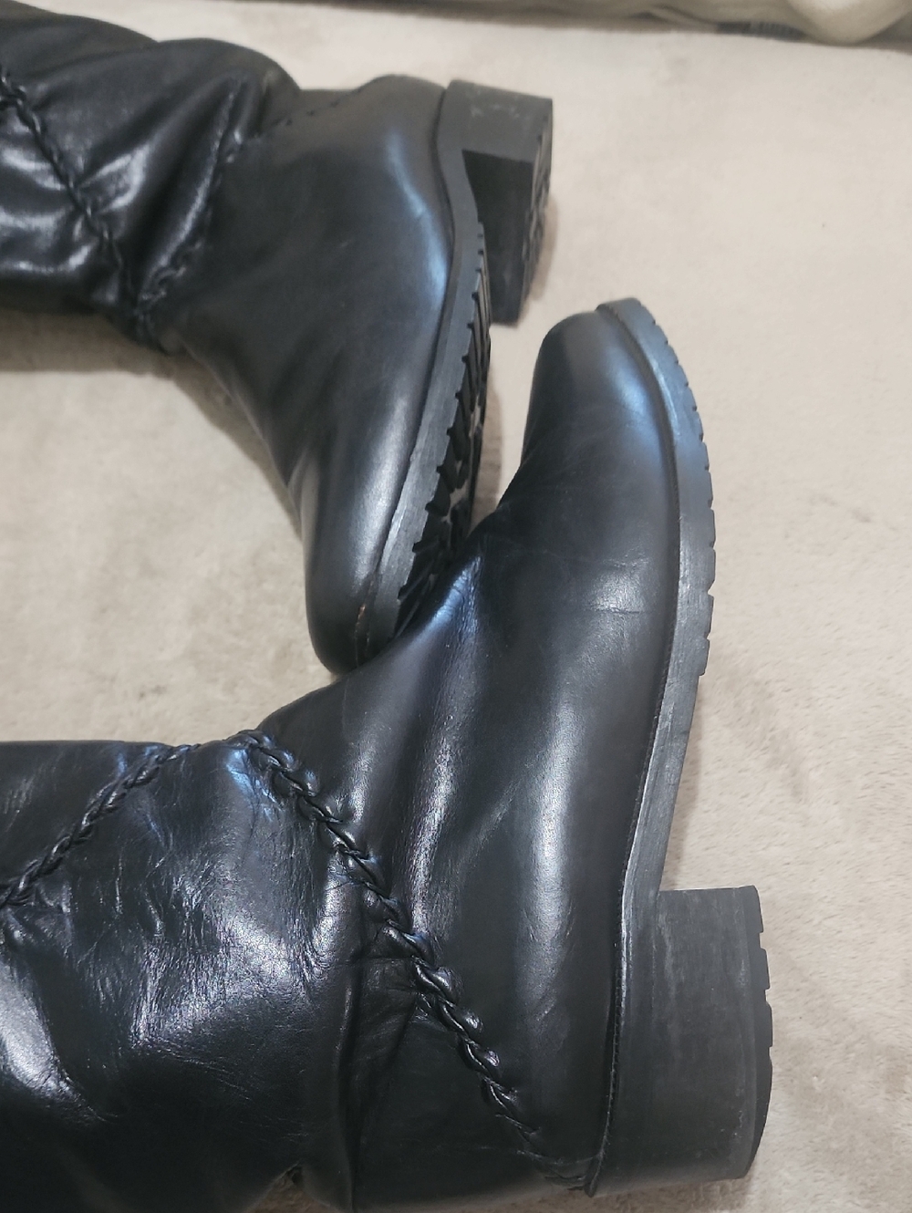 Vintage Nordstrom Made in Italy Leather Tall Boots Beautiful Detaling. - Picture 10 of 11